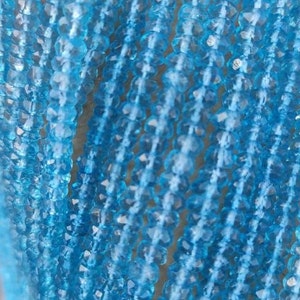 AAA Sky Blue Topaz Facettierte Rondell Perlen |13 "Blau Topas Beschichtete Perlen | Größe: 4-4.5/4.5-5/5-5.5 mm Blaue Perlen | Perlen für Schmuck