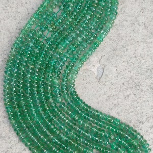 Cuentas redondas lisas de esmeralda natural de Zambia / Cuentas redondas lisas de esmeralda / Hilos de cuentas de esmeralda verde para joyería al por mayor /