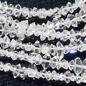 AAA+ Clear White Herkimer Diamond Quartz Nuggets | 3-4 mm Center Drilled Beads | Herkimer Rough Stone | Wholesale Beads For Jewelry Making |