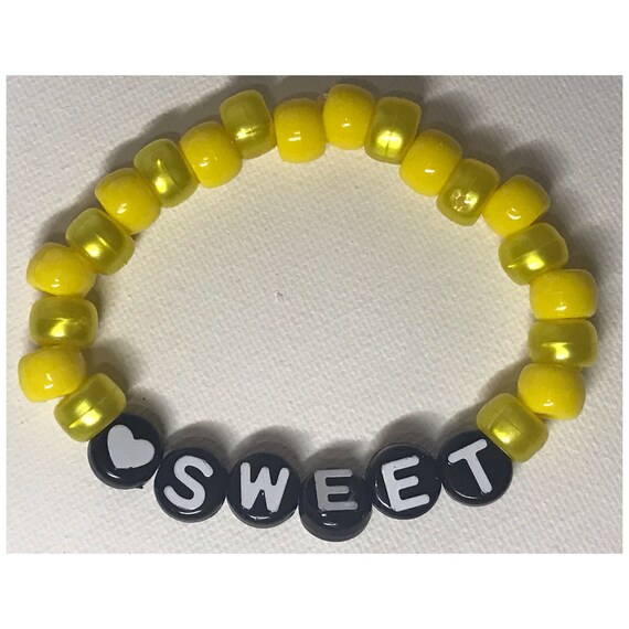 Sweet Yellow Beaded Bracelet Bracelet for Her Stretch Beaded | Etsy