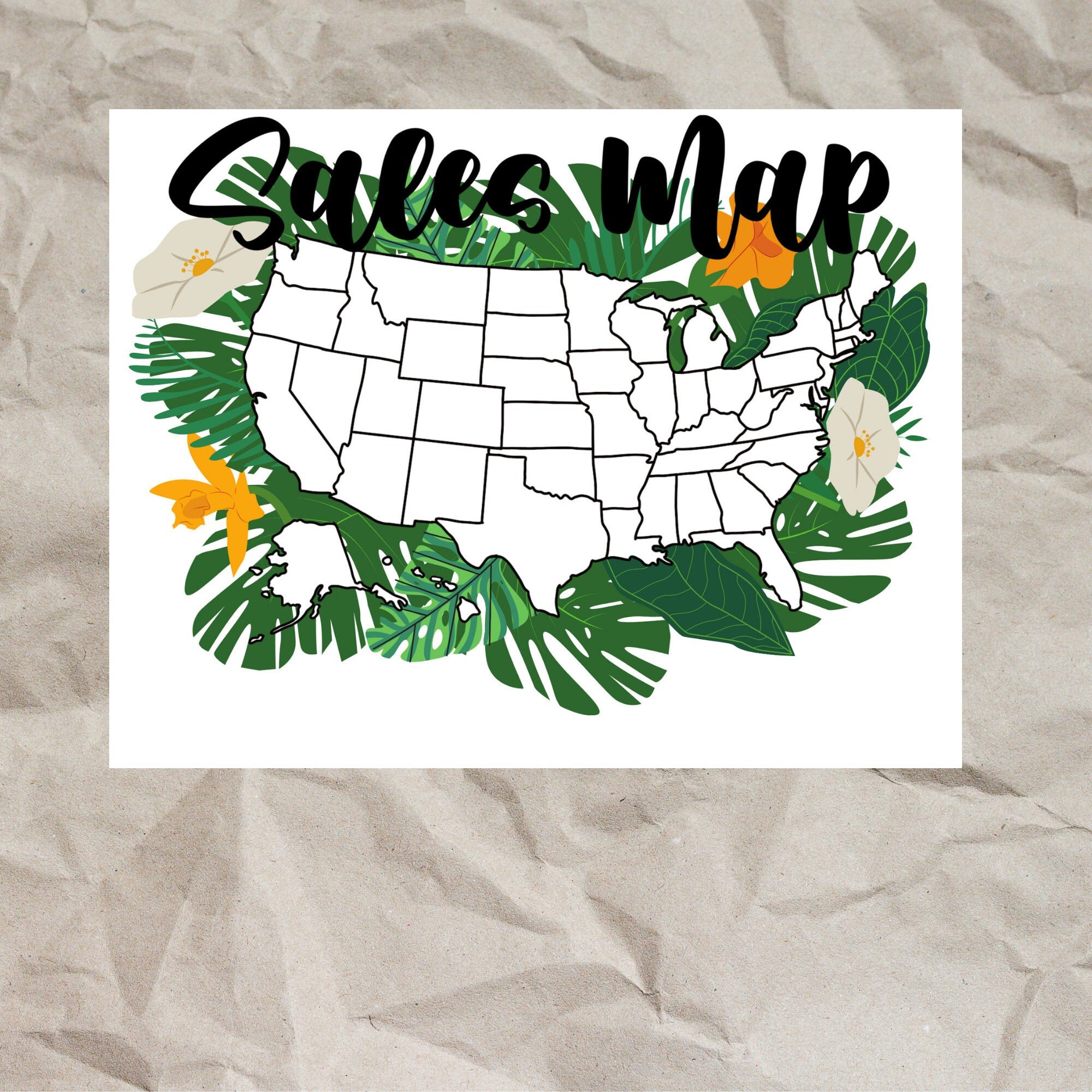 Sales Map Printable Etsy Sales Map Small Business Sales Map | Etsy