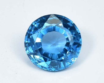 12 x 7 MM 7.65 Ct 100% Natural Blueish AQUAMARINE Ring Size Round Cut Loose Gemstone (GIT) Certified Very High Precious Quality