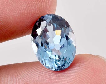 14 x 10 MM 100% Natural Sky Blue AQUAMARINE Oval Cut Cornflower Loose Gemstone GIT Certified Unique & Precious Breathtaking Gemstone