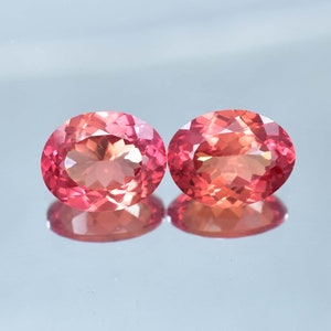 Natural Bi-Color Padparadscha Sapphire Oval Cut Perfect MM Pair As You Want Gemstone (GIT) Certified High-End Glamorous Precious Gemstone