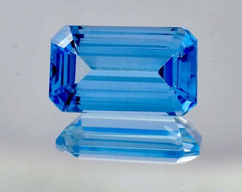 18 x 11 MM 15.25 Ct 100% Natural Sky Blue AQUAMARINE Radiant Cut Cornflower Loose Gemstone GIT Certified Unique & Precious Breathtaking Gem