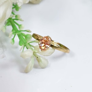 Natural Ceylon Padparadscha Sapphire Ring Oval Cut Gemstone Ring Padpardscha Ring 92.5 Sterling Silver Ring Events Gift & Gift For her