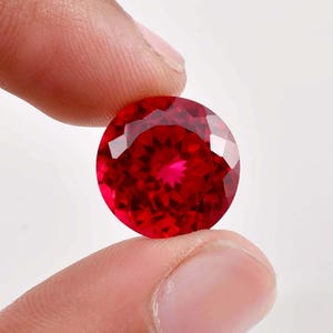 Pietra Preziosa Naturale Di Rubino Rosso Da 1,53 Ct - Pietra Portafortuna Rotonda Sfaccettata Per Il Mese Di Luglio - Italia - Foto 3