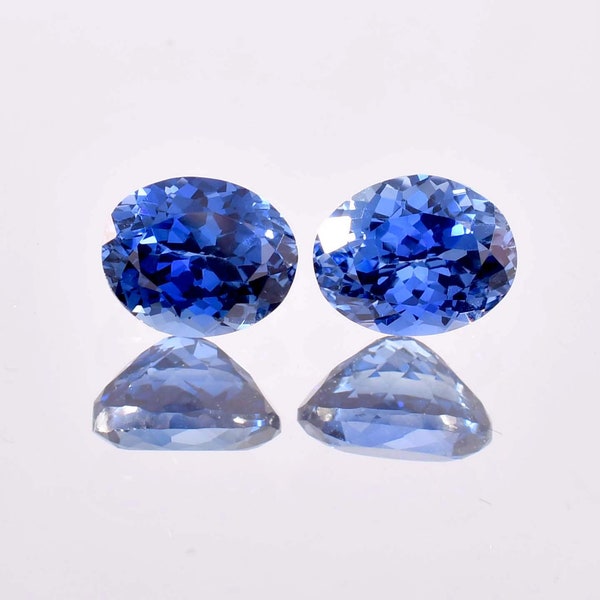 14 x 12 MM PAIR Flawless 26.05 Ct Natural Royal Blue Ceylon Sapphire Oval Cut GITCertified Heart Touching Loose Gemstone Use Making Ring Gem