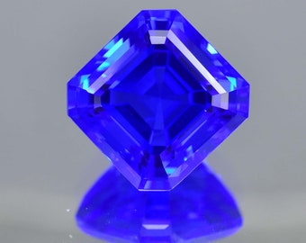 19 x 19 mm Flawless 36.65 Ct Natural Lustrious DARK Blue Tanzanite Asscher Cut GIT Certified Heart'Touching Hi-End Glamorous Loose Gemstone