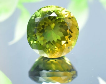 15 x 15 MM 天然 12.80 カラット ブラジル産 バイカラー イエロー