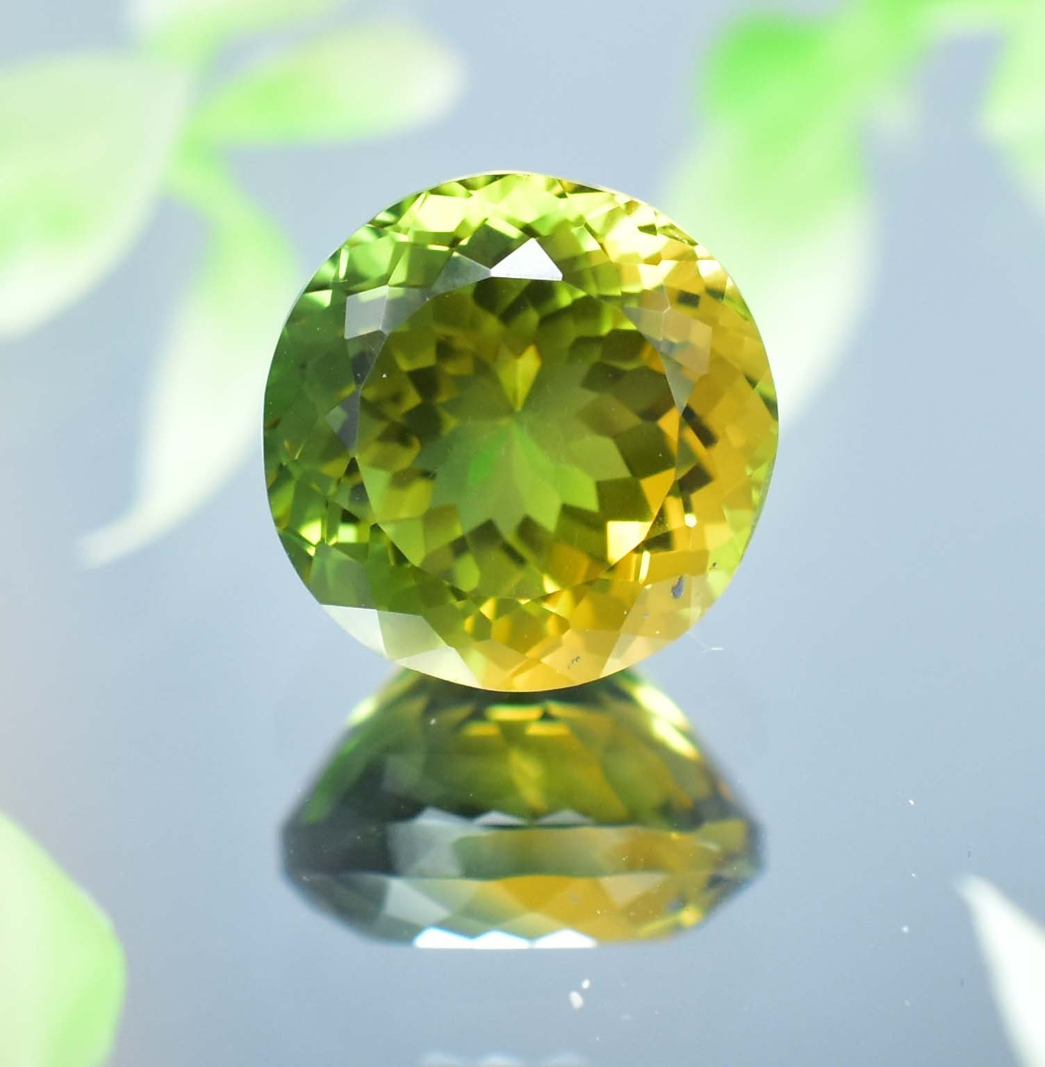 15 x 15 MM 天然 12.80 カラット ブラジル産 バイカラー イエロー