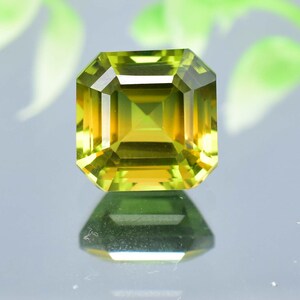 12 x 12 MM Natural 9.35 Ct Brazilion Bi-Color Yellow-Green Tourmaline GIT Certified Use Ring & Jewelry Tool, Flawless Beathtaking Gemstone