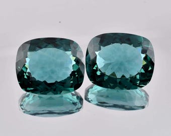 1 Pair Natural Flawless Paraiba Tourmaline Greenish Neon Blue Copper GIT Certified Cushion Gemstone Cut Use Ring&Jewelry All Size Available