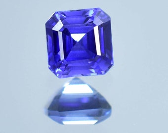 8 x 8 MM Flawless 3.55 Ct Natural Royal Blue Ceylon Sapphire Asscher Cut Gemstone (GIT)Certified Very Precious Quality Breathtaking Gemstone