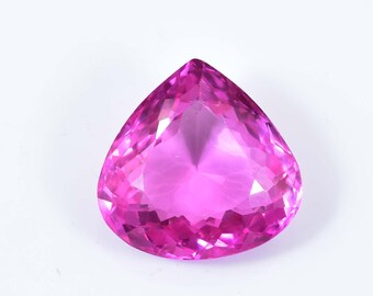 24 x 24 mm HUGE AAA 55.40 Ct 100% Natural Pink Ceylon Sapphire Heart Cut (GIT) Certified Making Ring and Jewelry Gemstone