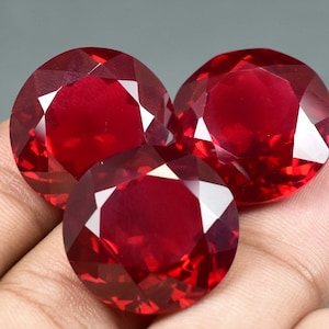 AAA+ 125.20 Ct Very Rare Natural Red Painite Round Cut Lot Burmese Facet GIT Certified Gemstone Very nice Quality 19.16 x 11.11 mm mm
