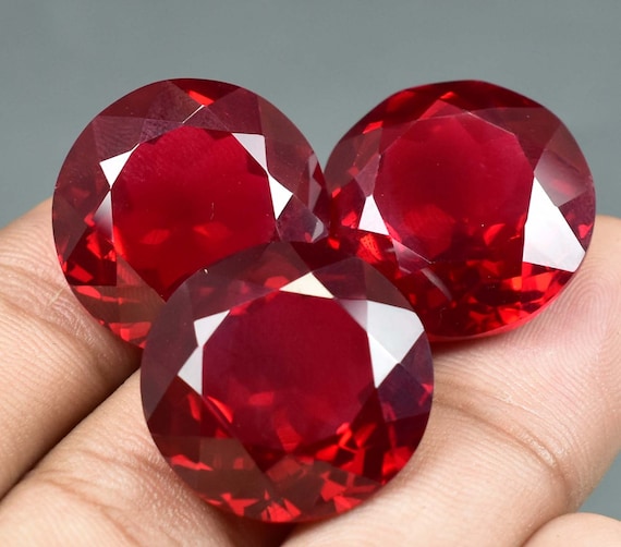 AAA 125.20 Ct Very Rare Natural Red Painite Round Cut Lot Burmese Facet GIT Certified Gemstone Very Nice Quality 19.16 X 11.11 Mm Mm Etsy