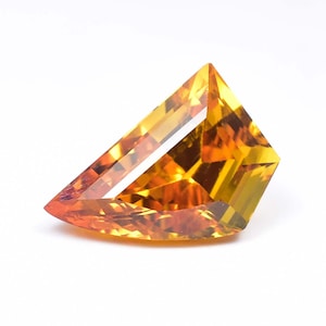 12 x 11 MM AAA+ Flawless 7.55 Ct Natural Golden Yellow Sapphire Fancy Cut Loose Gemstone (GIT) Certified Use Ring, Pendent, Jewelry