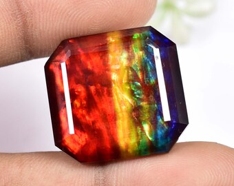 Natural Rare Ammolite Square Cabochon 6 mm To 10 mm Calibrated Loose Gemstone Natural Rare Ammolite Square Cabochon 6 mm To 10 mm Calibrated Loose Gemstone
