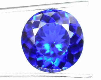 15 x 15 MM Flawless 11.20 Ct Natürliche Tief DARK Blau Tansanit Rundschliff Lose Edelstein (GIT) Zertifiziert Hi-End Glamourös Atemberaubend