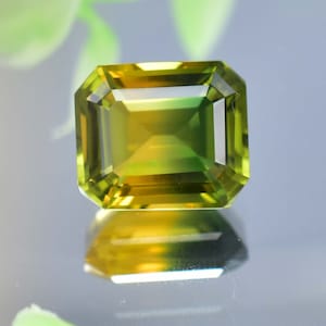 15 x 13 MM Natural 12.15 Ct Brazilion Bi-Color Yellow-Green Tourmaline GIT Certified Use Ring & Jewelry Tool, Flawless Beathtaking Gemstone