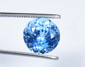 12 x 12 MM Royal Kashmiri Blue Sapphire Cornflower Round Cut AAA+ Clearty 9.70 Ct Natural Loose Gemstone GIT Certified High-End Glamorous