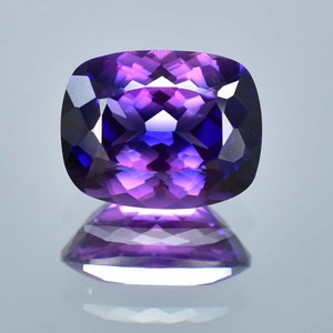 Gemma sciolta da 22,50 ct di zaffiro bicolore viola blu viola giava prugna da 18 x 14 mm, certificata GIT, da utilizzare per realizzare anelli e pendenti con pietre preziose di fiordaliso immagine 3