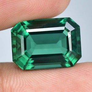 16x11MMFLAWLESS GRADE 11.55Ct 100% Natural Green Zambian Emerald Loose Asscher Cut Gemstone (GIT) Certified From Zambia , Treatment = None