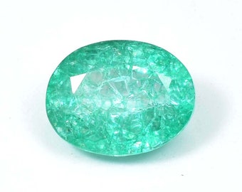 AAA+ 9.40 Ct Natural Green Colombian Emerald Loose Gemstone Oval Cut GIT Certified Very nice Quality Ring Size Stone 13.39 x 10.26 x 6.78 mm