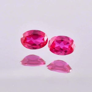 2 par, 7 x 5 MM AAA felfria 2,05 ct naturliga mozambique blodröda rubiner perfekt ovala slipade GIT-certifierade hjärtrörande ädelstenar