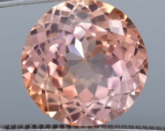 15 x 15 MM Flawless Natural Imperial Topaz 15.70 Ct Perfect Round Cut Loose Gemstone GIT Certified Hi-End Glamorous, Breathtaking Gemstone