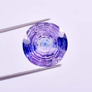 17 x 17 MM Bi-Color Purple Blue Java Plum Sapphire 21.70 Ct Loose Gemstone GIT Certified Use to Make Ring & Pendent Tool Master Cut Gemstone
