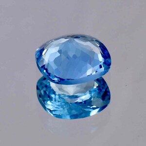 15 x 15 MM 13.70 Ct 100% Natural Sky Blue AQUAMARINE Cushion Cut Cornflower Loose Gemstone GIT Certified Unique & Precious Breathtaking Gem image 5