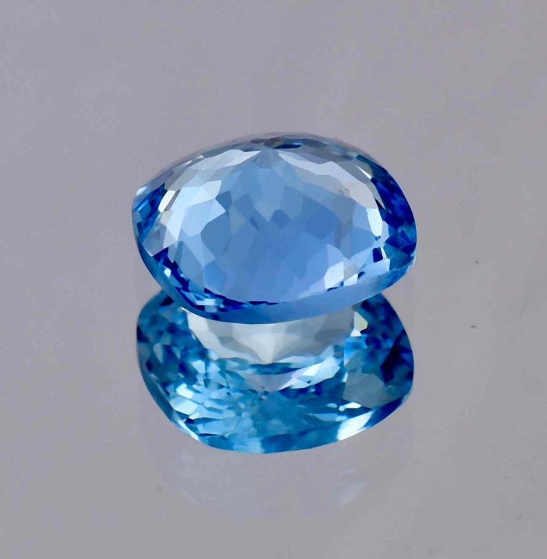 15 x 15 MM 13.70 Ct 100% Natural Sky Blue AQUAMARINE Cushion Cut Cornflower Loose Gemstone GIT Certified Unique & Precious Breathtaking Gem image 5