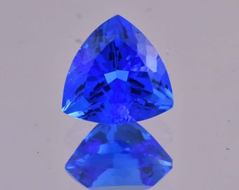 14 x 14 mm Flawless 10.45 Ct Natural Lustrious Blue Tanzanite Master Trillion Cut, (GIT) Certified Heart'Touching Hi-End Glamorous Gemstone