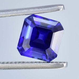 8 x 8 MM Flawless 3.75 Ct Natural Royal Blue Ceylon Sapphire Asscher Cut Gemstone (GIT)Certified Very Precious Quality Breathtaking Gemstone