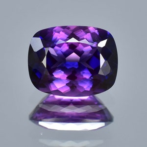 Gemma sciolta da 22,50 ct di zaffiro bicolore viola blu viola giava prugna da 18 x 14 mm, certificata GIT, da utilizzare per realizzare anelli e pendenti con pietre preziose di fiordaliso immagine 1