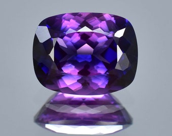 Gemma sciolta da 22,50 ct di zaffiro bicolore viola blu viola giava prugna da 18 x 14 mm, certificata GIT, da utilizzare per realizzare anelli e pendenti con pietre preziose di fiordaliso