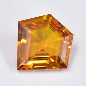 15 x 14 MM AAA+ Flawless 8.45 Ct Natural Golden Yellow Sapphire Fancy Cut Loose Gemstone (GIT) Certified Use Ring, Pendent, Jewelry