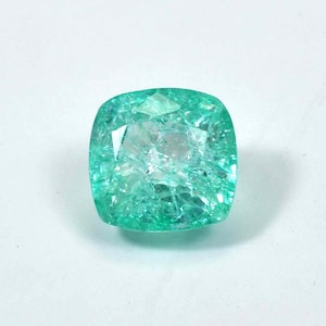 AAA+ 8.25 Ct Natural Green Colombian Emerald Loose Gemstone Cushion Cut GIT Certified Very nice Quality Ring Size Stone 11.05x10.03x6.90 mm