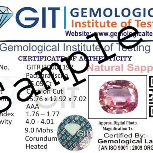 4.25 Ct Flawless Bi-Color shops Padparadscha Sapphire GIT Certified Loose Gemstone Fine Asscher Cut , High-End Glamorous & Precious 9 x 9 mm