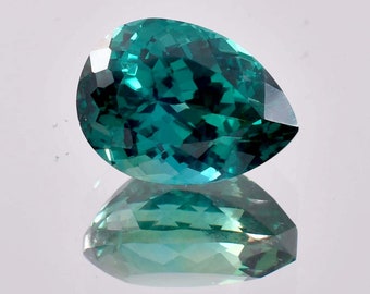 AAA Flawless 14 x 10 mm Blue Green Bi-Color Ceylon Teal Sapphire Loose Pear Cut 8.90 Ct, High Sapphire Ring And Jewelry Making Gemstone