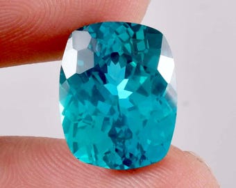 15 x 12 MM Felfri 15,75 Ct Lyxig Glamorös Naturlig Tvåfärgad Parti Safir Kuddeslipad GIT-certifierad Ädelsten i Lös Safir