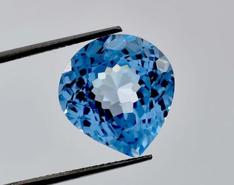 15 x 14 MM 12.80 Ct 100% Natural Sky Blue AQUAMARINE Heart Cut Cornflower Loose Gemstone GIT Certified Unique & Precious Breathtaking Gem