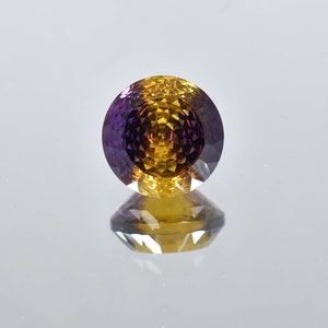 AAA Impecable 17 x 17 MM Natural Bicolor Bolivia Ametrino 19.10 Ctw Piedra preciosa suelta Espécimen certificado GIT Anillo y colgante de uso de alta calidad