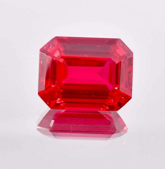 Loose Red Painite Very Rare Natural Perfect Emerald Cut Burmese
