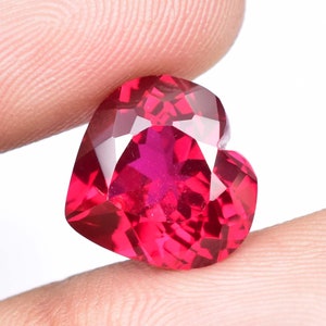 12 x 12 MM AAA Flawless 9.00 Ct Natural Mozambique Pegion Blood Red Ruby Heart Cut Gemstone Valentine&#39;s Day Special And GIT Certified