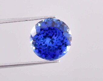 11 x 11 mm 完璧な 6.20 カラットの天然光沢のあるブルー タンザナイト 