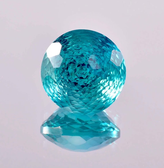 AAA Flawless 21 x 21 mm Blue Green Bi-Color Ceylon Teal Sapphire Loose Round Cut 50.40 Ct, High Sapphire Ring And Jewelry Making Gemstone