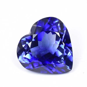 17 x 17 MM AAA+ 17.55 Ct Natural Royal Vivid Blue Ceylon Sapphire Heart Cut Gemstone (GIT) Certified Very Precious Quality